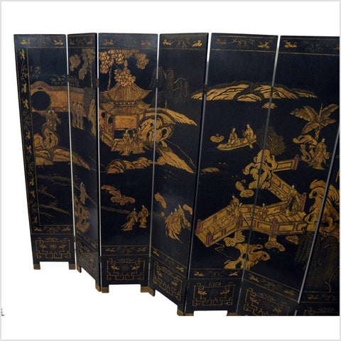 Chinese Vintage 8-Panel Back-to-back Chinoiseries Screen-YN2770-8. Asian & Chinese Furniture, Art, Antiques, Vintage Home Décor for sale at FEA Home