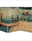 4-Panel Screen with Painting Reminiscent of Venice-6. Asian & Chinese Furniture, Art, Antiques, Vintage Home Décor for sale at FEA Home