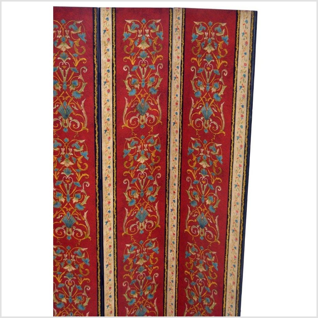 4-Panel Red Screen with Middle-Eastern Inspired Art-YN2780-2. Asian & Chinese Furniture, Art, Antiques, Vintage Home Décor for sale at FEA Home