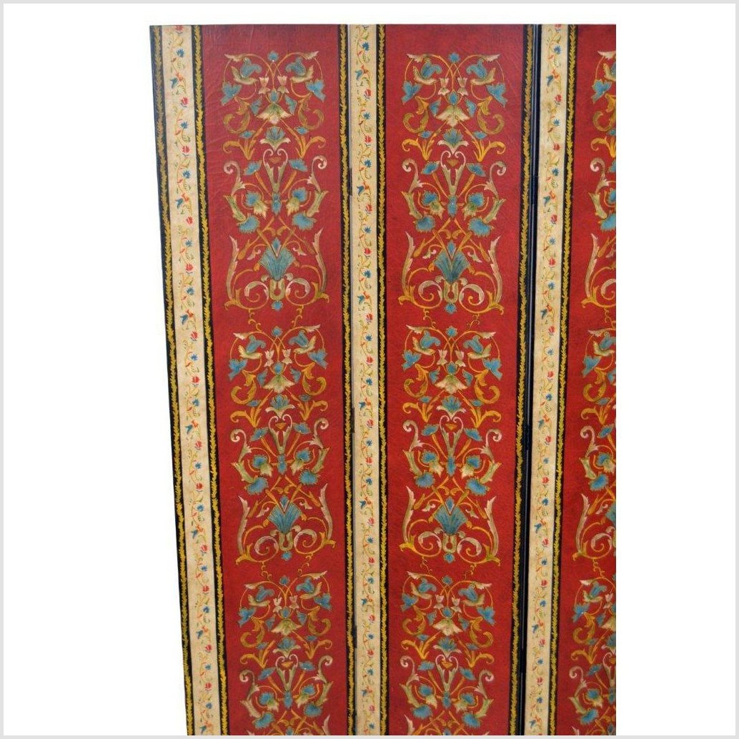 4-Panel Red Screen with Middle-Eastern Inspired Art-YN2780-3. Asian & Chinese Furniture, Art, Antiques, Vintage Home Décor for sale at FEA Home