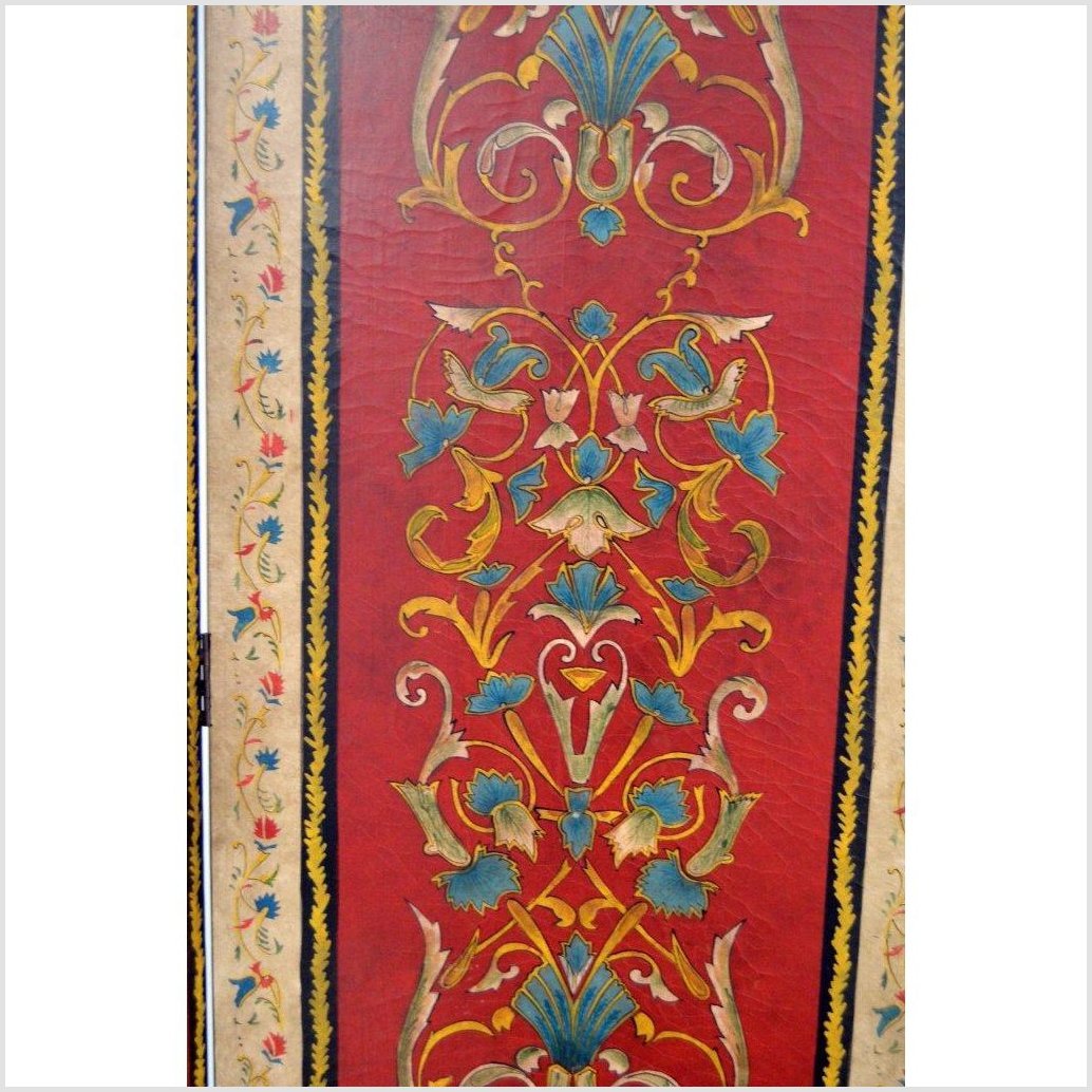 4-Panel Red Screen with Middle-Eastern Inspired Art-YN2780-6. Asian & Chinese Furniture, Art, Antiques, Vintage Home Décor for sale at FEA Home