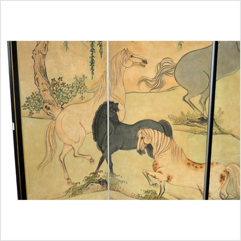 6-Panel Vintage Japanese Gold Screen with Landscape with Mythical Horses-YN2786-8. Asian & Chinese Furniture, Art, Antiques, Vintage Home Décor for sale at FEA Home
