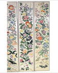 4-Panel Chinese Vintage Screen with Collage of Spring Flowers-2. Asian & Chinese Furniture, Art, Antiques, Vintage Home Décor for sale at FEA Home