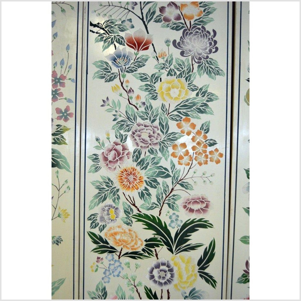 4-Panel Chinese Vintage Screen with Collage of Spring Flowers-6. Asian &amp; Chinese Furniture, Art, Antiques, Vintage Home Décor for sale at FEA Home