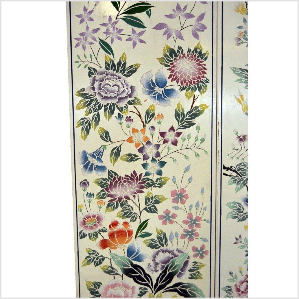 4-Panel Chinese Vintage Screen with Collage of Spring Flowers-7. Asian &amp; Chinese Furniture, Art, Antiques, Vintage Home Décor for sale at FEA Home