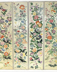 4-Panel Chinese Vintage Screen with Collage of Spring Flowers-1. Asian & Chinese Furniture, Art, Antiques, Vintage Home Décor for sale at FEA Home