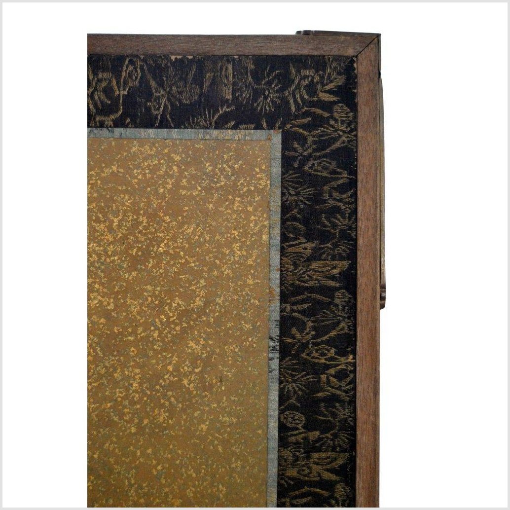 4-Panel Gold Screen with Chinoiseries of Flowers and Plants-10. Asian &amp; Chinese Furniture, Art, Antiques, Vintage Home Décor for sale at FEA Home