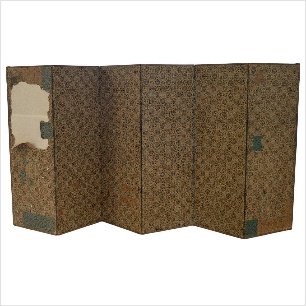4-Panel Gold Screen with Chinoiseries of Flowers and Plants-11. Asian &amp; Chinese Furniture, Art, Antiques, Vintage Home Décor for sale at FEA Home