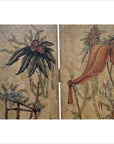 4-Panel Scalloped Style Floral Painted Screen-3. Asian & Chinese Furniture, Art, Antiques, Vintage Home Décor for sale at FEA Home