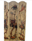 4-Panel Scalloped Style Floral Painted Screen-9. Asian & Chinese Furniture, Art, Antiques, Vintage Home Décor for sale at FEA Home