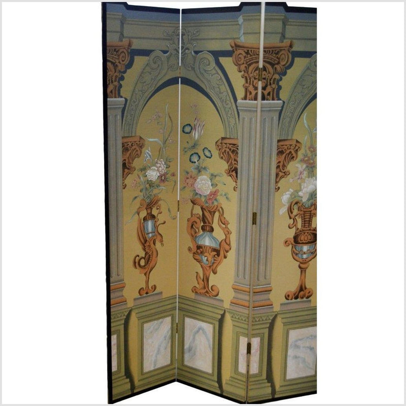 Vintage 4-Panel Roman Art Inspired Screen-YN2819-1. Asian & Chinese Furniture, Art, Antiques, Vintage Home Décor for sale at FEA Home