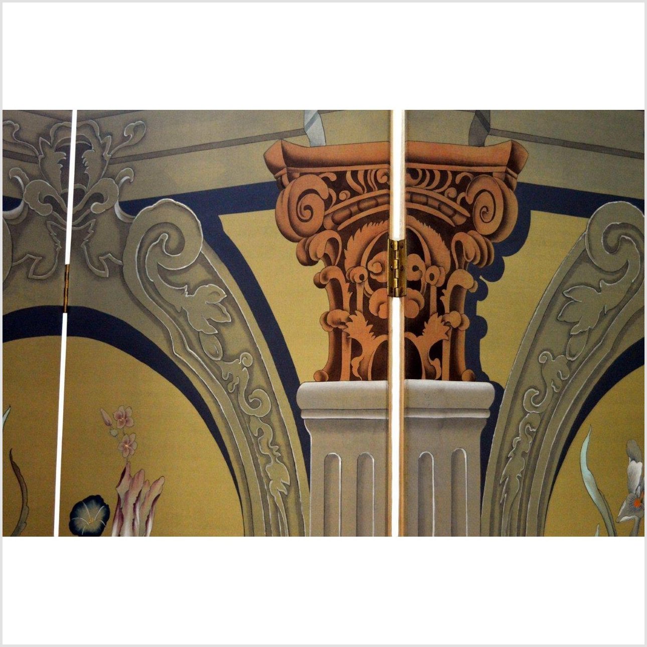 Vintage 4-Panel Roman Art Inspired Screen-2. Asian & Chinese Furniture, Art, Antiques, Vintage Home Décor for sale at FEA Home