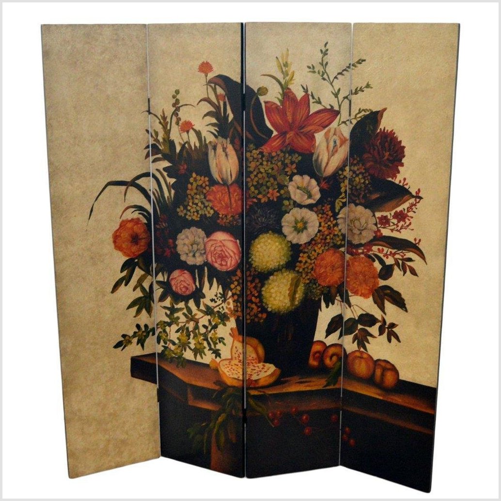4-Panel Screen with Still-Life Design-1. Asian & Chinese Furniture, Art, Antiques, Vintage Home Décor for sale at FEA Home