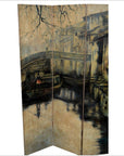 Vintage 4-Panel Painted Screen-3. Asian & Chinese Furniture, Art, Antiques, Vintage Home Décor for sale at FEA Home
