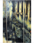 Vintage 4-Panel Painted Screen-5. Asian & Chinese Furniture, Art, Antiques, Vintage Home Décor for sale at FEA Home