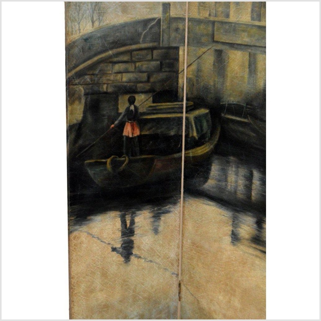 Vintage 4-Panel Painted Screen-6. Asian &amp; Chinese Furniture, Art, Antiques, Vintage Home Décor for sale at FEA Home