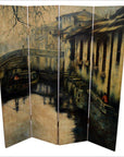 Vintage 4-Panel Painted Screen-1. Asian & Chinese Furniture, Art, Antiques, Vintage Home Décor for sale at FEA Home