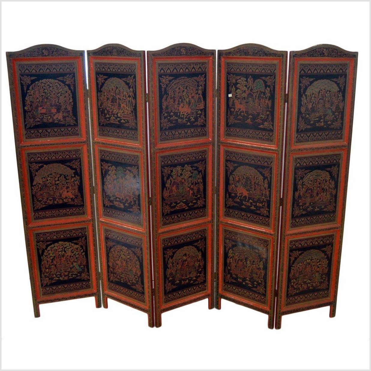 4-Panel Middle Eastern Art Inspired Screen-14. Asian &amp; Chinese Furniture, Art, Antiques, Vintage Home Décor for sale at FEA Home
