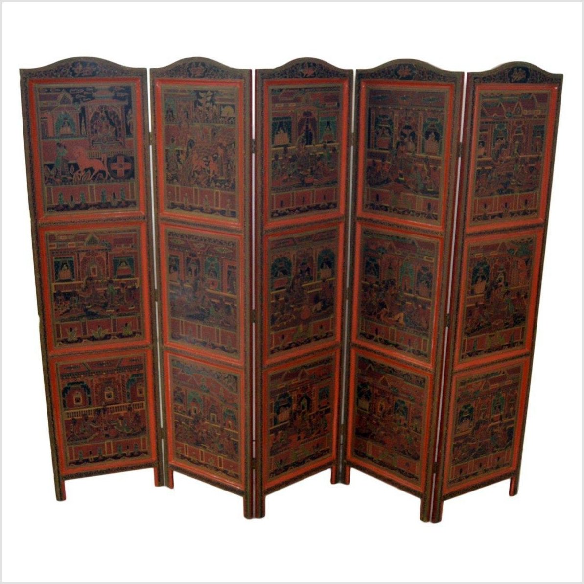 4-Panel Middle Eastern Art Inspired Screen- Asian Antiques, Vintage Home Decor & Chinese Furniture - FEA Home