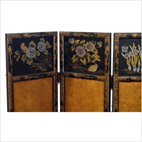 4-Panel Black Lacquered Screen with Gilt Painted Bamboo and Chinese Calligraphic Inscriptions-YN2847-2. Asian & Chinese Furniture, Art, Antiques, Vintage Home Décor for sale at FEA Home