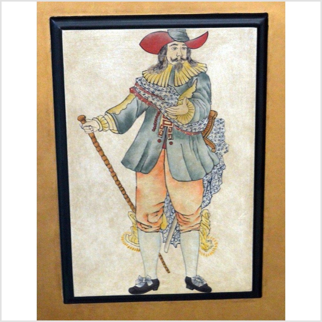 4-Panel Screen with Individual Frames of Men from Different Nations-13. Asian &amp; Chinese Furniture, Art, Antiques, Vintage Home Décor for sale at FEA Home