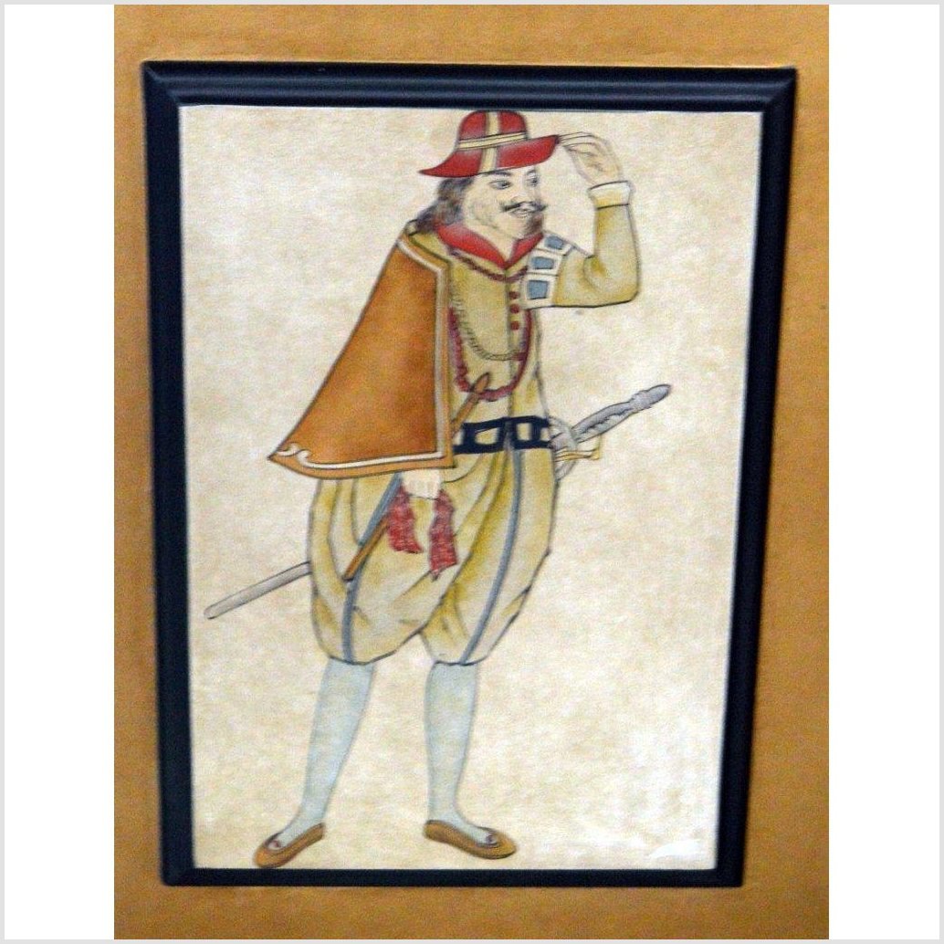 4-Panel Screen with Individual Frames of Men from Different Nations-15. Asian &amp; Chinese Furniture, Art, Antiques, Vintage Home Décor for sale at FEA Home