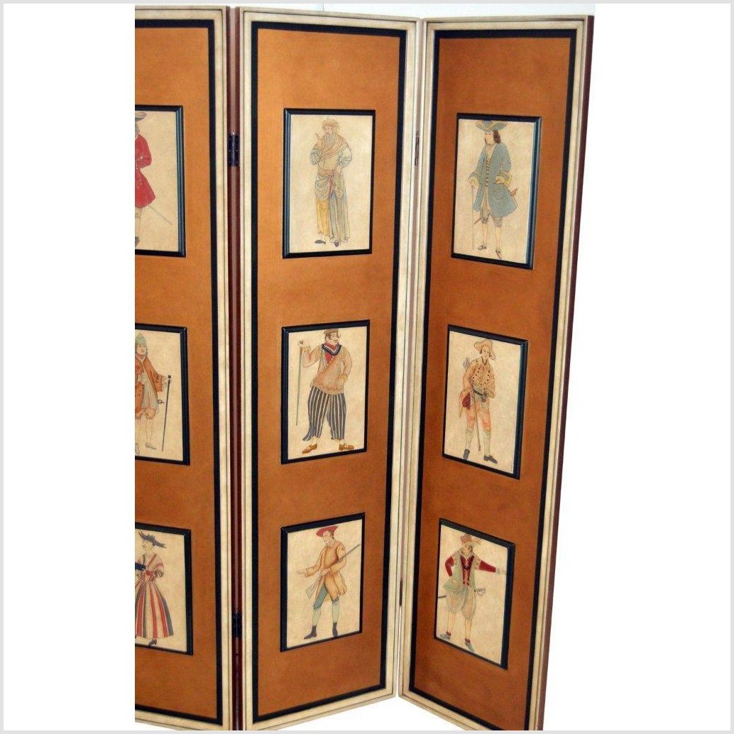 4-Panel Screen with Individual Frames of Men from Different Nations-2. Asian & Chinese Furniture, Art, Antiques, Vintage Home Décor for sale at FEA Home