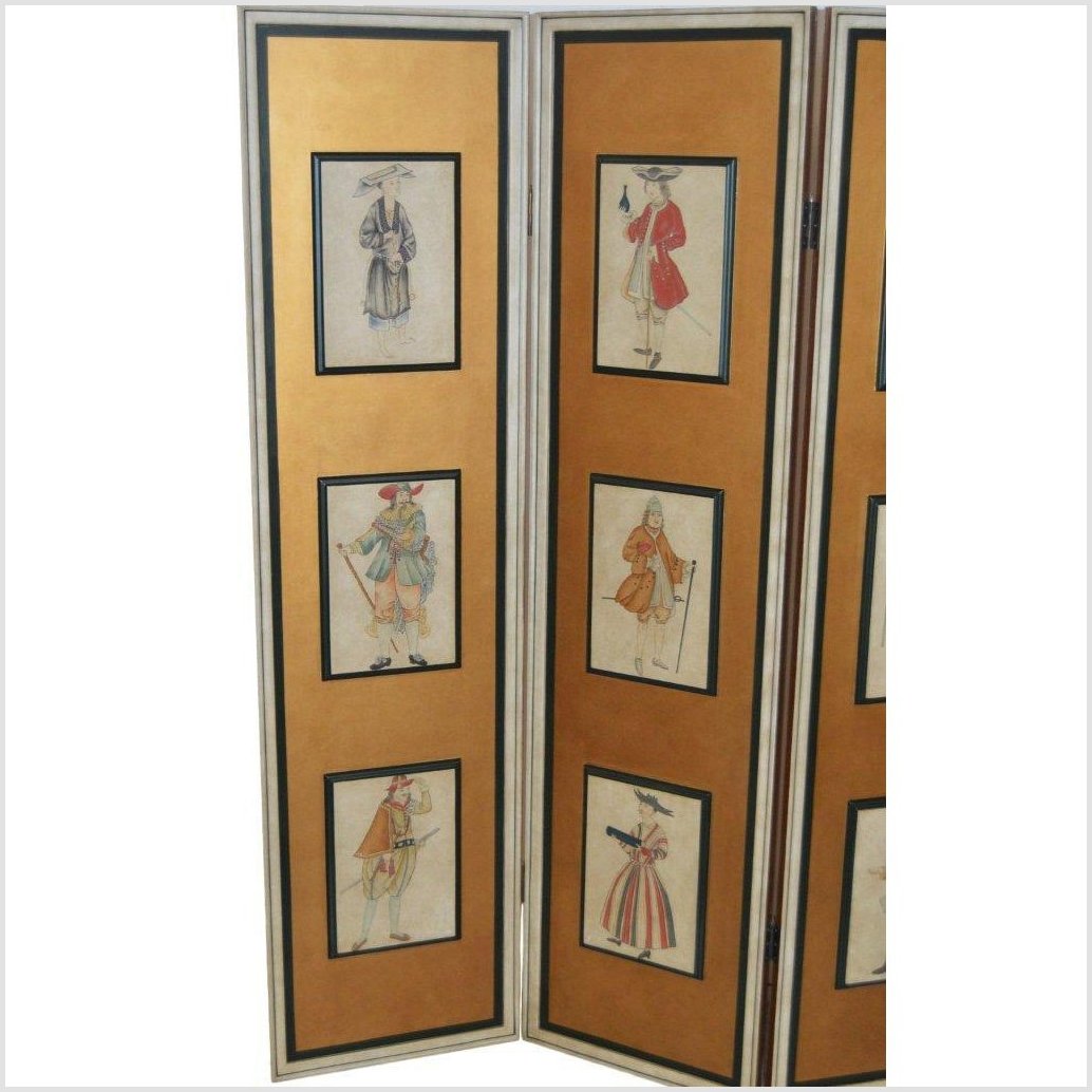4-Panel Screen with Individual Frames of Men from Different Nations-3. Asian &amp; Chinese Furniture, Art, Antiques, Vintage Home Décor for sale at FEA Home