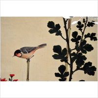 6-Panel Japanese Style Screen Painted with Cherry Blossom Design
