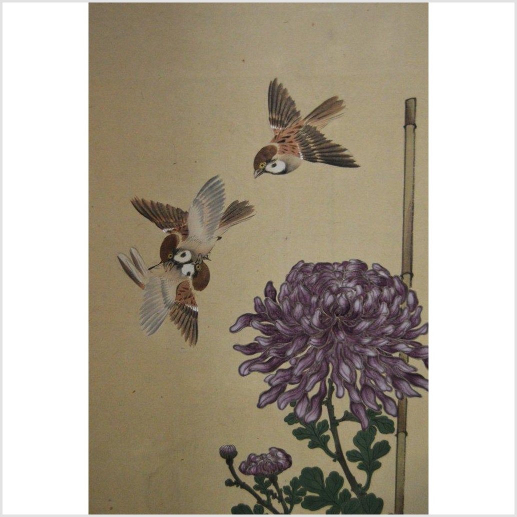 6-Panel Japanese Style Screen Painted with Cherry Blossom Design-15. Asian &amp; Chinese Furniture, Art, Antiques, Vintage Home Décor for sale at FEA Home