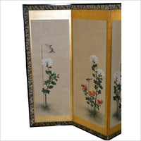 6-Panel Japanese Style Screen Painted with Cherry Blossom Design