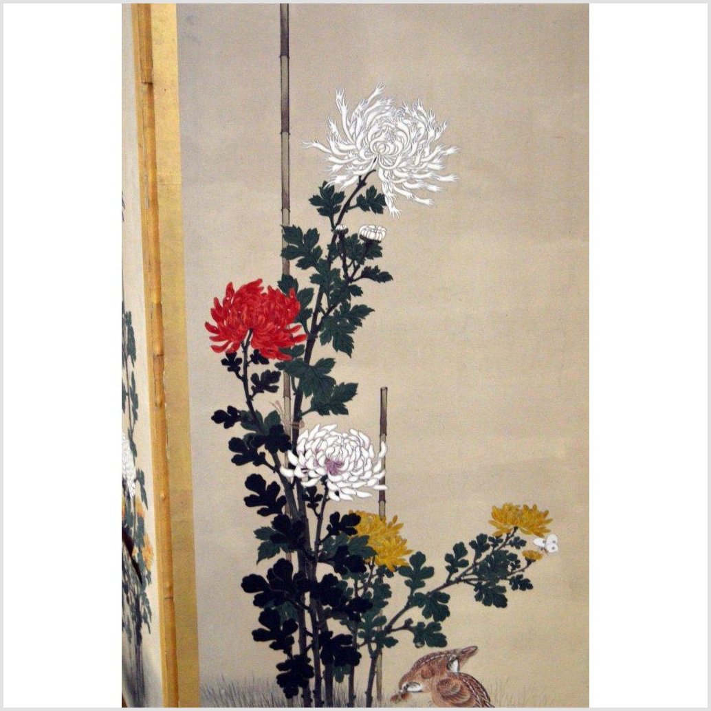 6-Panel Japanese Style Screen Painted with Cherry Blossom Design-6. Asian &amp; Chinese Furniture, Art, Antiques, Vintage Home Décor for sale at FEA Home