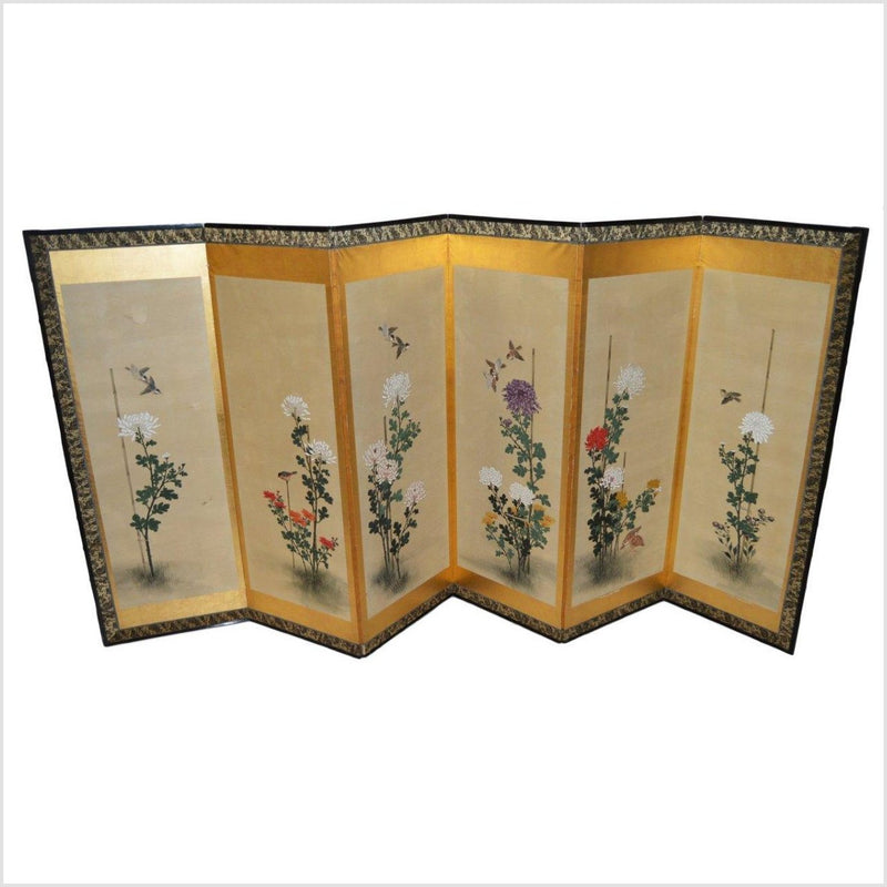 6-Panel Japanese Style Screen Painted with Cherry Blossom Design-YN2866-1. Asian & Chinese Furniture, Art, Antiques, Vintage Home Décor for sale at FEA Home