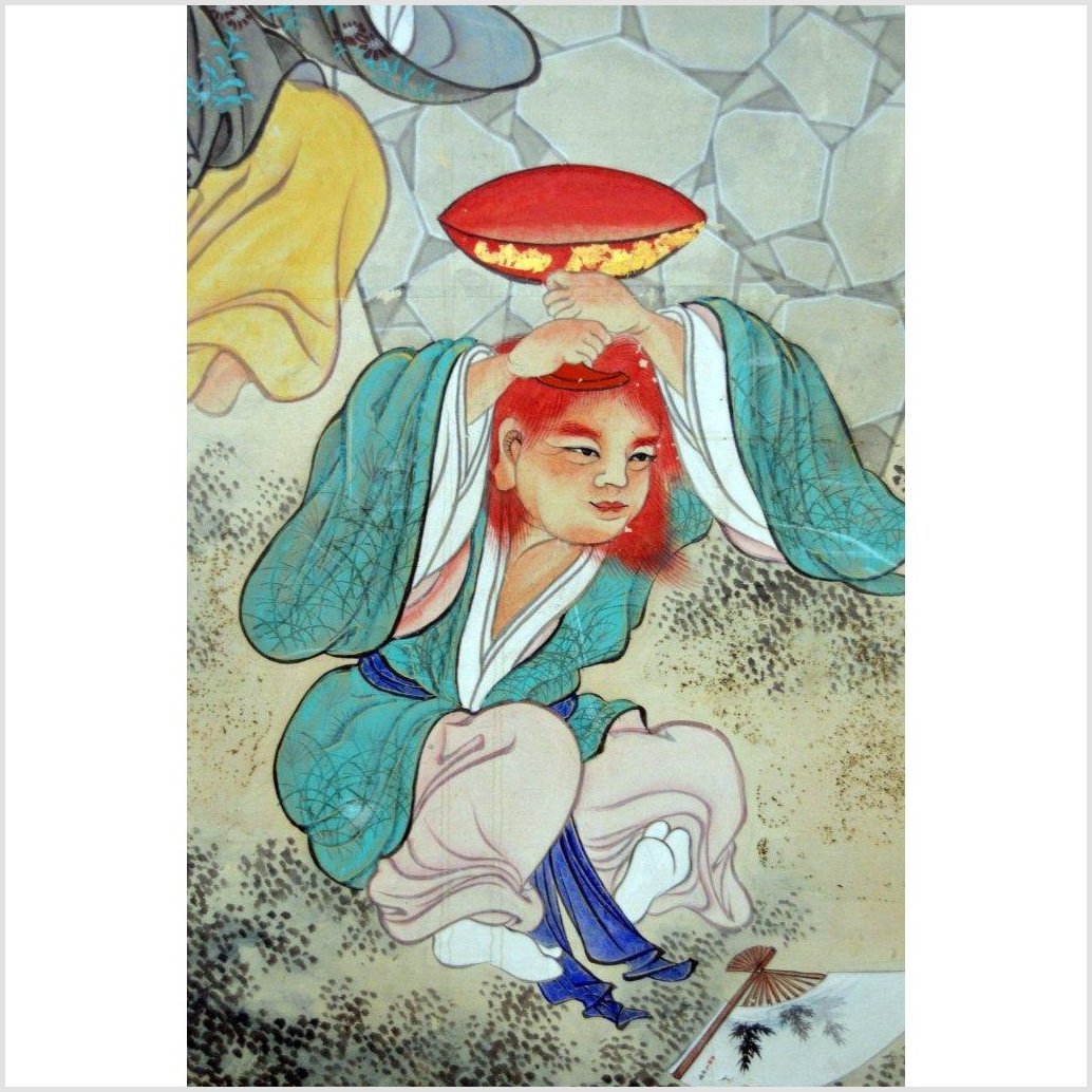 2-Panel Screen Showing Fictional Characters-11. Asian &amp; Chinese Furniture, Art, Antiques, Vintage Home Décor for sale at FEA Home