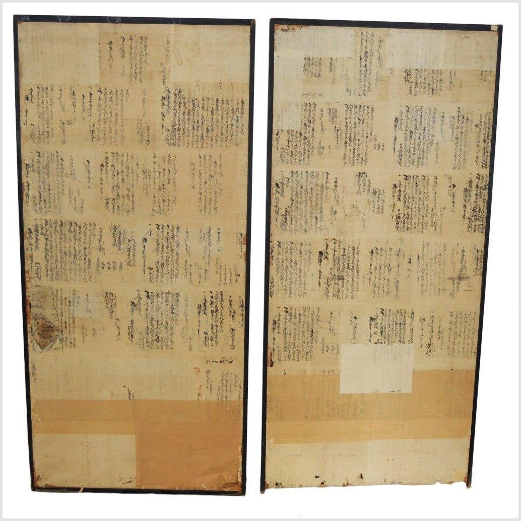 2-Panel Screen Showing Fictional Characters-2. Asian & Chinese Furniture, Art, Antiques, Vintage Home Décor for sale at FEA Home