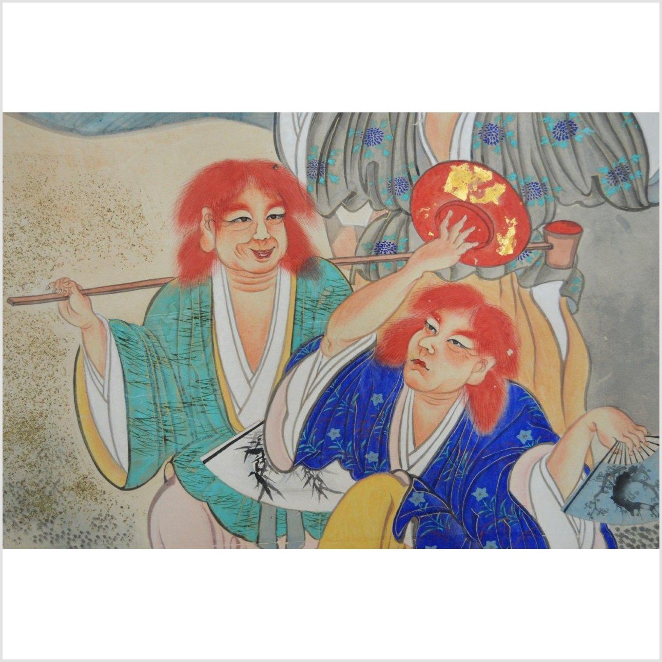2-Panel Screen Showing Fictional Characters-7. Asian &amp; Chinese Furniture, Art, Antiques, Vintage Home Décor for sale at FEA Home