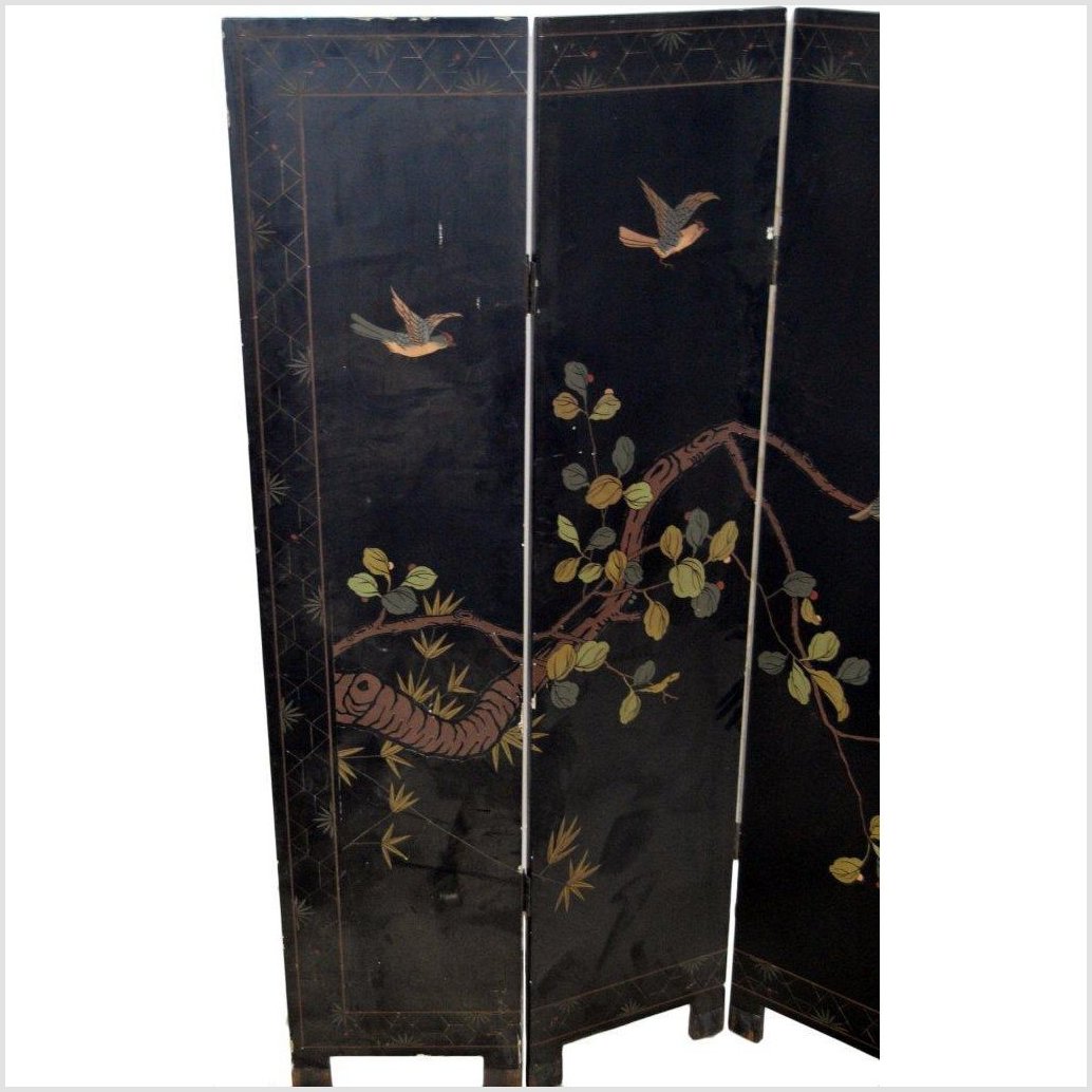 4-Panel Japanese Style Screen Designed with Cranes-13. Asian &amp; Chinese Furniture, Art, Antiques, Vintage Home Décor for sale at FEA Home