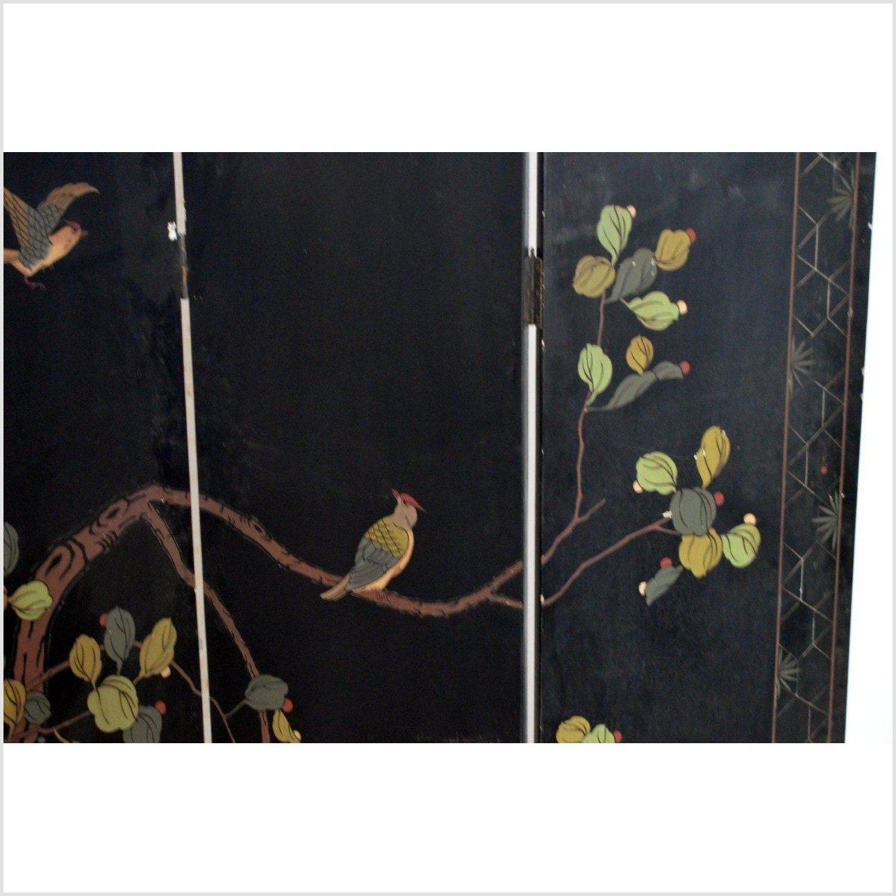 4-Panel Japanese Style Screen Designed with Cranes-14. Asian &amp; Chinese Furniture, Art, Antiques, Vintage Home Décor for sale at FEA Home