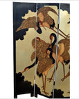 4-Panel Japanese Style Screen Designed with Cranes-3. Asian & Chinese Furniture, Art, Antiques, Vintage Home Décor for sale at FEA Home