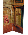 3-Panel Screen Painted with Palace Throne Area Scene-4. Asian & Chinese Furniture, Art, Antiques, Vintage Home Décor for sale at FEA Home