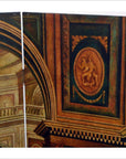 3-Panel Screen Painted with Palace Throne Area Scene-6. Asian & Chinese Furniture, Art, Antiques, Vintage Home Décor for sale at FEA Home