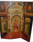 3-Panel Screen Painted with Palace Throne Area Scene-1. Asian & Chinese Furniture, Art, Antiques, Vintage Home Décor for sale at FEA Home