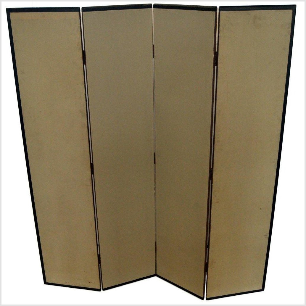 4-Panel Screen with Pottery and Plates Design-11. Asian &amp; Chinese Furniture, Art, Antiques, Vintage Home Décor for sale at FEA Home