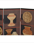 4-Panel Screen with Pottery and Plates Design-4. Asian & Chinese Furniture, Art, Antiques, Vintage Home Décor for sale at FEA Home
