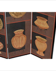 4-Panel Screen with Pottery and Plates Design-6. Asian & Chinese Furniture, Art, Antiques, Vintage Home Décor for sale at FEA Home