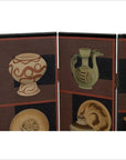 4-Panel Screen with Pottery and Plates Design-7. Asian & Chinese Furniture, Art, Antiques, Vintage Home Décor for sale at FEA Home