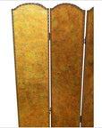 4-Panel Scalloped Style Screen with Distressed Gold Tone and Rivets-2. Asian & Chinese Furniture, Art, Antiques, Vintage Home Décor for sale at FEA Home