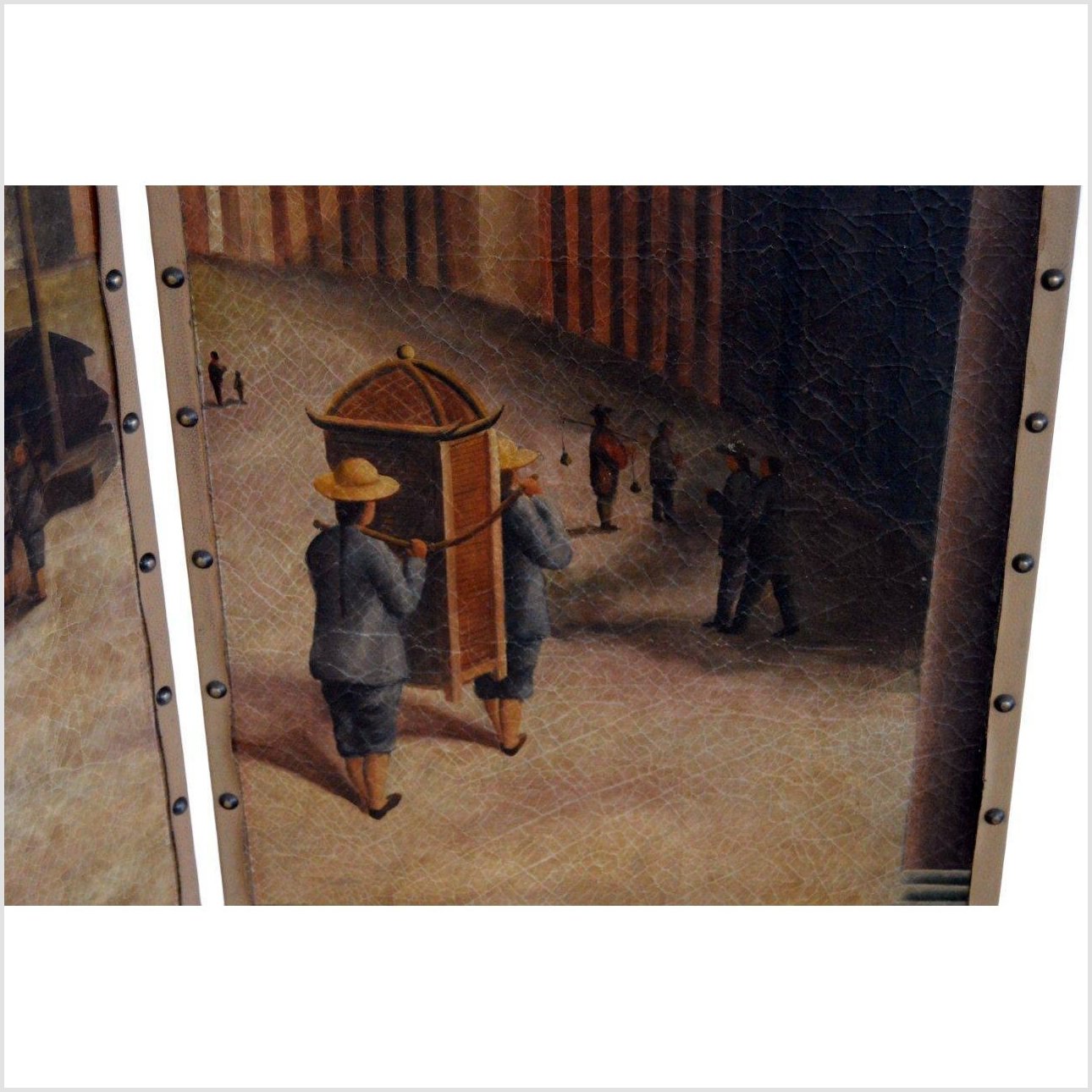 4-Panel Screen Showing Mid-1800s Macau-10. Asian &amp; Chinese Furniture, Art, Antiques, Vintage Home Décor for sale at FEA Home