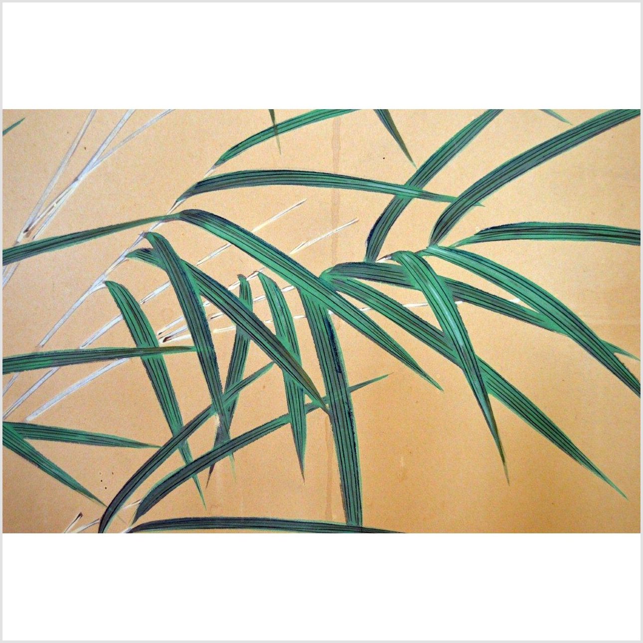 2-Panel Screen Painted with Flowers, Birds and Bamboo Leaves-4. Asian &amp; Chinese Furniture, Art, Antiques, Vintage Home Décor for sale at FEA Home