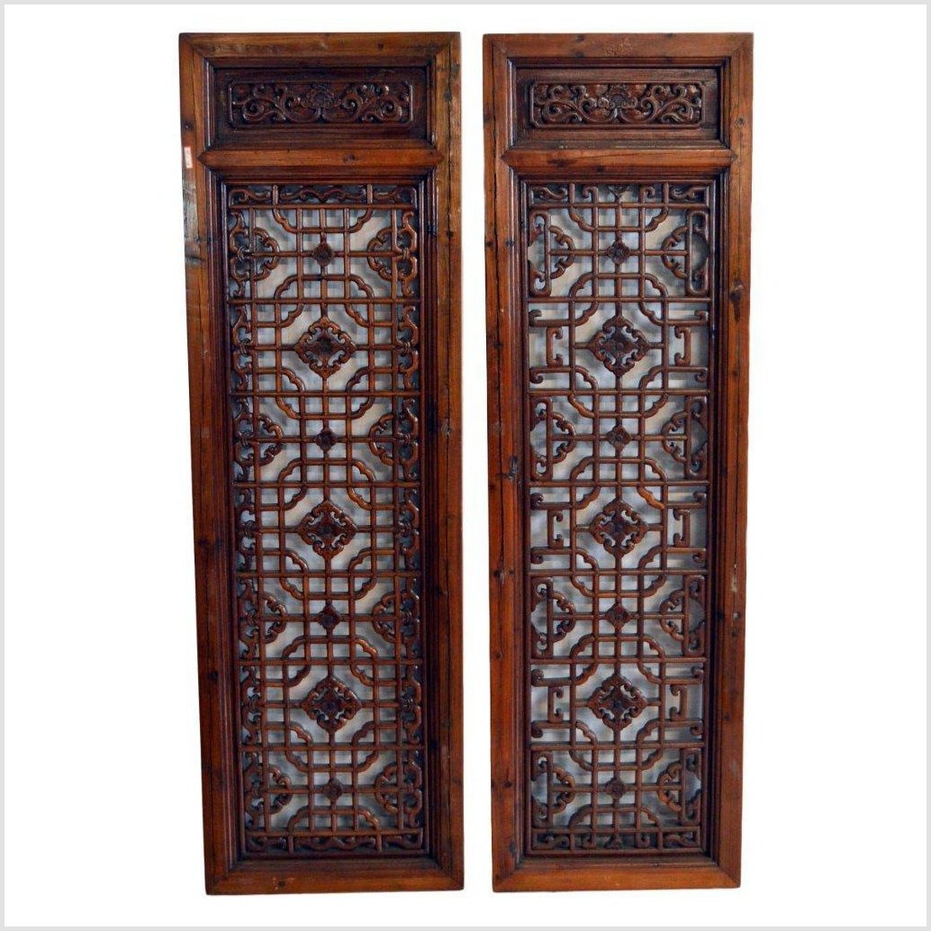 2-Panel Wooden Screen with Open Fretwork-1. Asian & Chinese Furniture, Art, Antiques, Vintage Home Décor for sale at FEA Home
